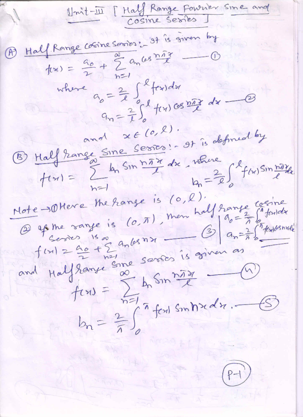 Maths-II Notes: Half Range Fourier Series and Applications - Studocu
