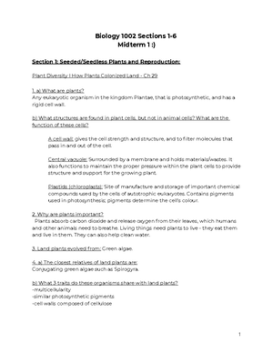 Bio 1002, sect. 2. Plant Structure, Growth and Development - Section 2 ...