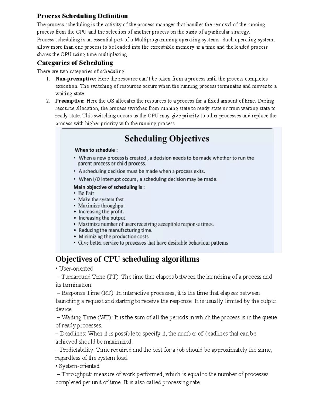 Scheduling Algorithm - OS NOTES - Process Scheduling Definition The ...