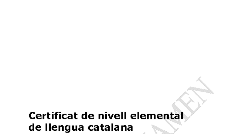 Certificat de nivell B1 de Català: Model escrit i oral 2016 - Studocu