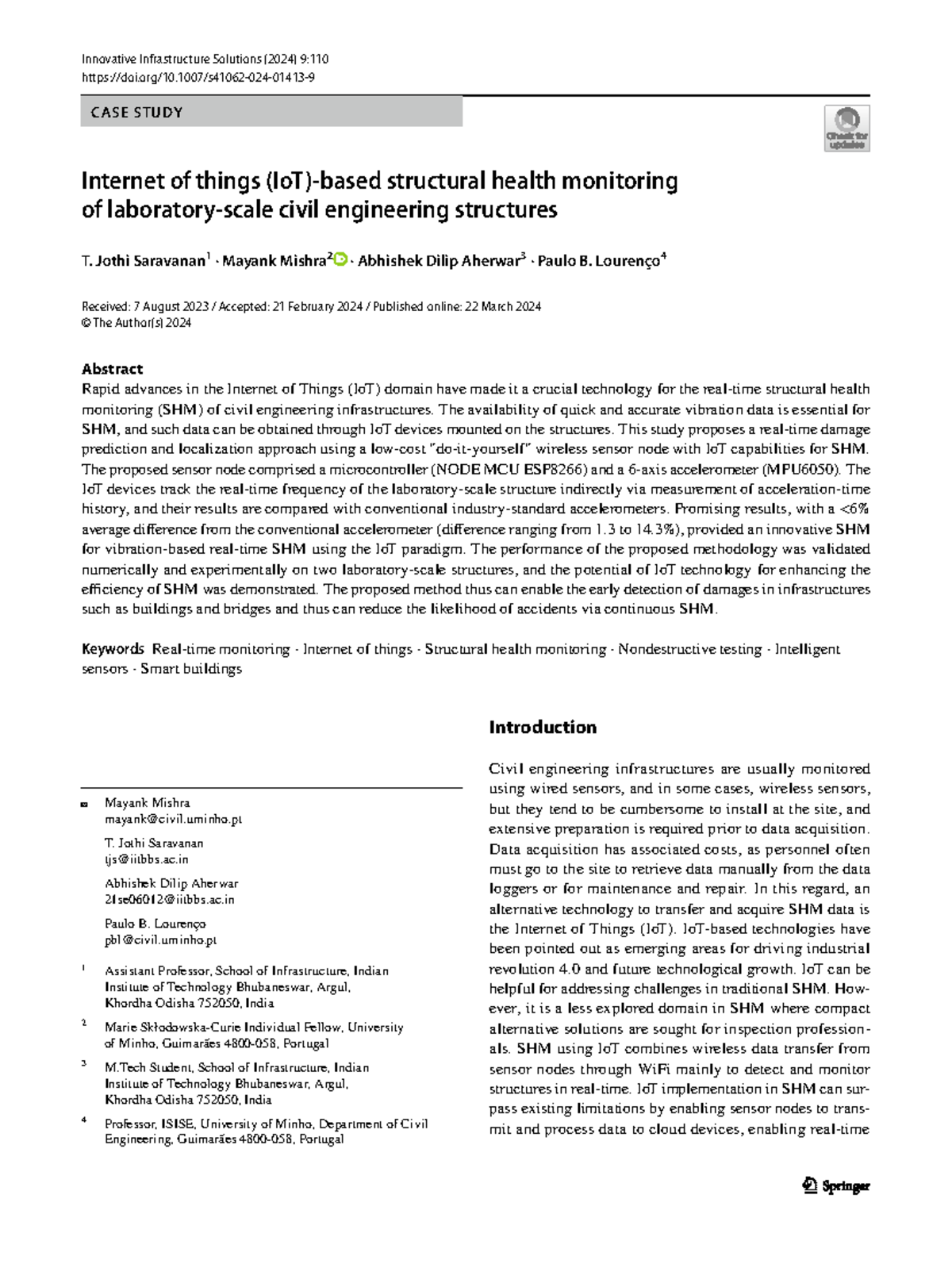 Case Study: IoT-Based Structural Health Monitoring of Civil Engineering ...