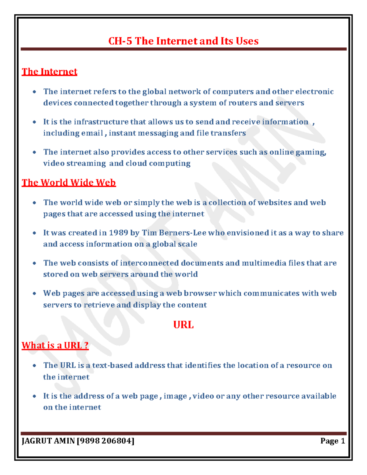 Igcse CH 5 Internet Uses & Web Security Notes - Studocu