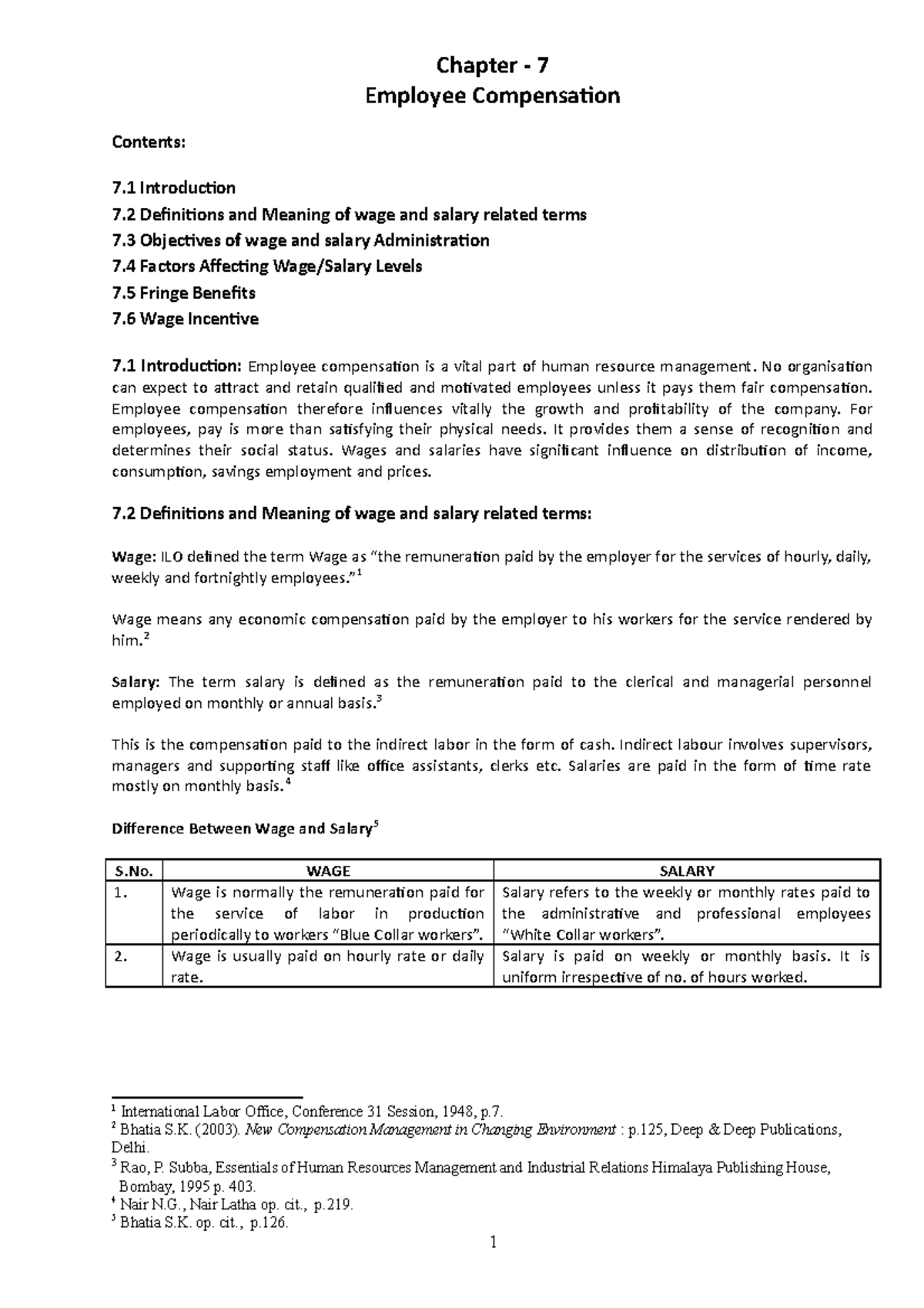 Chapter 7: Understanding Employee Compensation and Its Components - Studocu