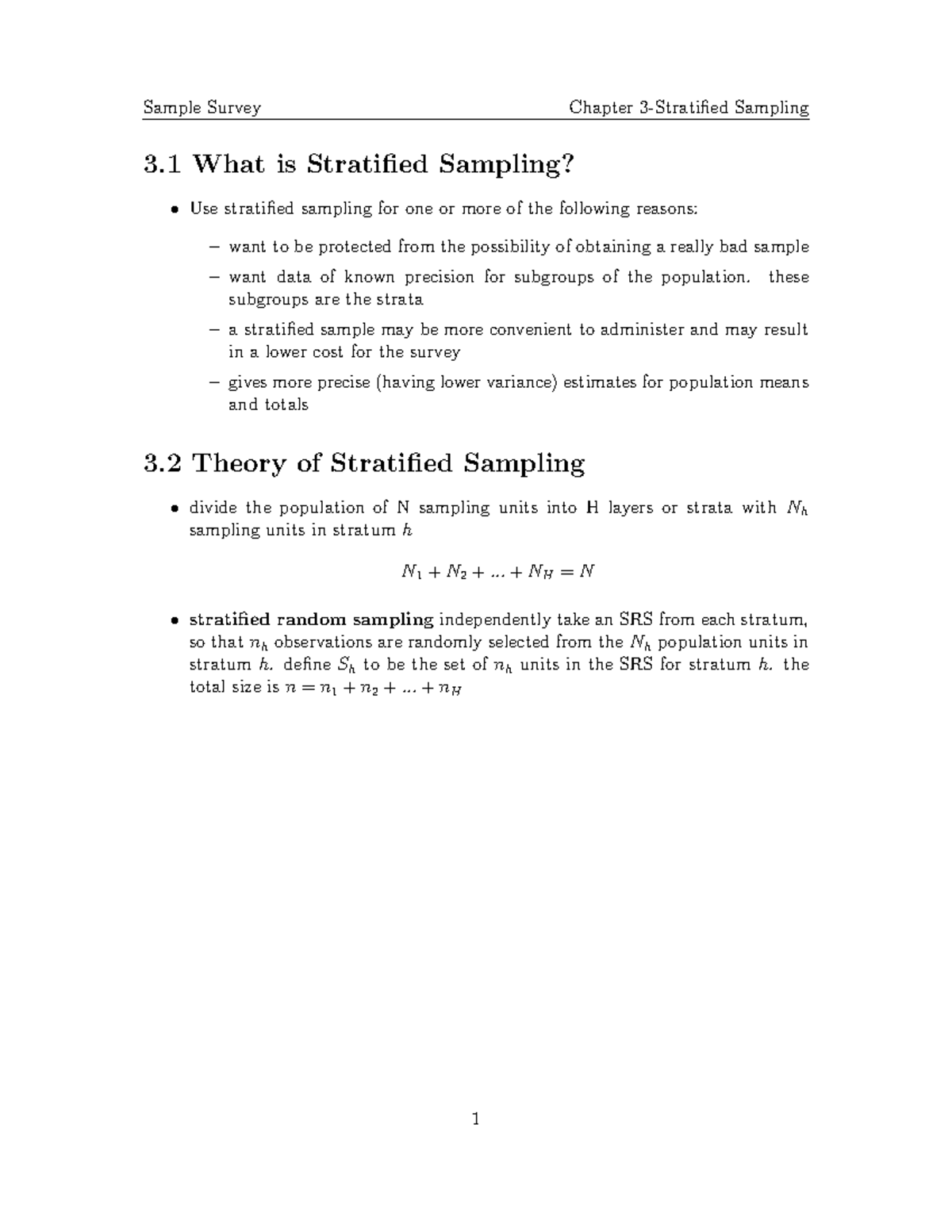 Chapter 3 - day aggd off - 3 What is Stratified Sampling? Use ...