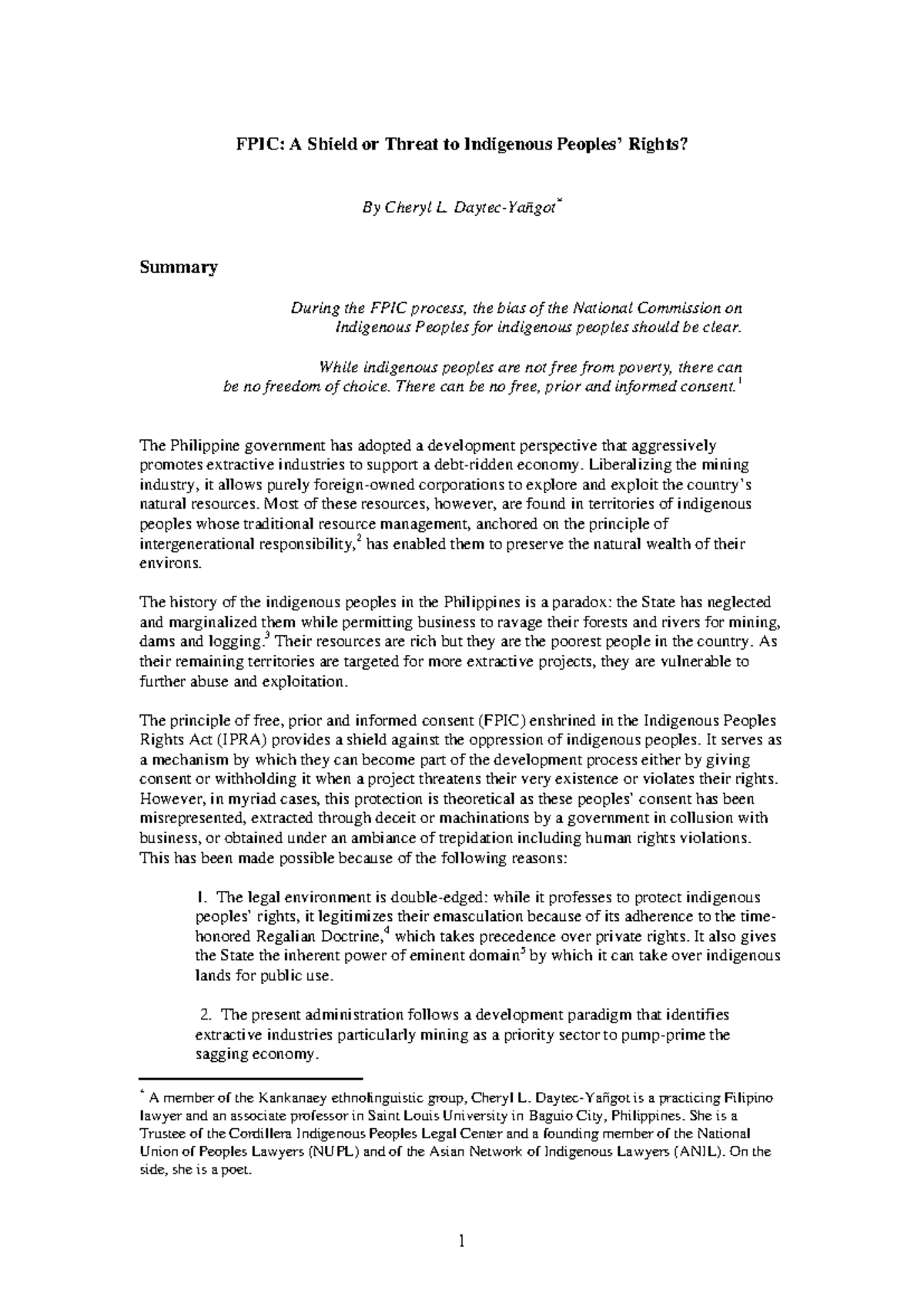 FPIC in the Philippines: Case Studies on Indigenous Rights and Consent ...