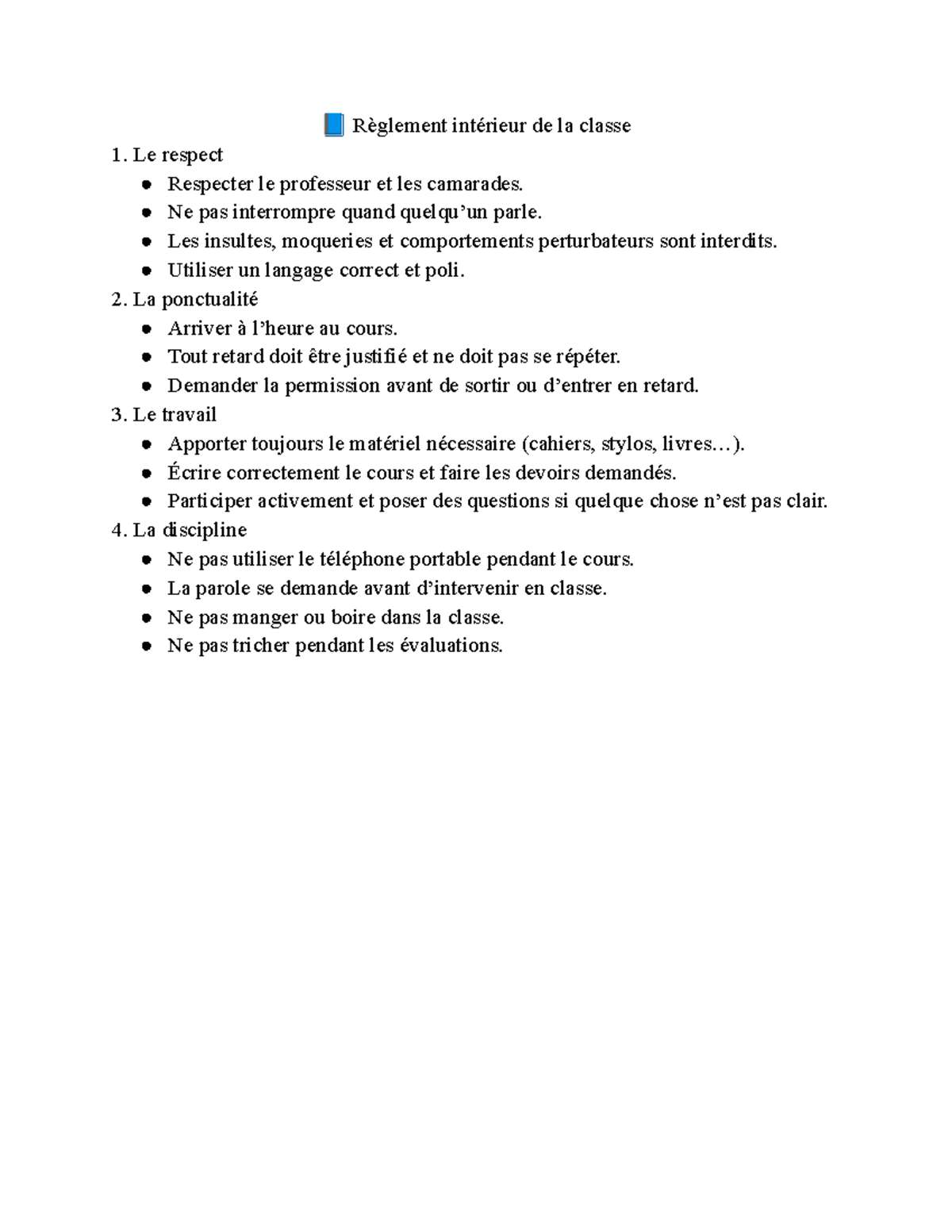 Règlement Intérieur de la Classe: Règles et Comportements Essentiels ...