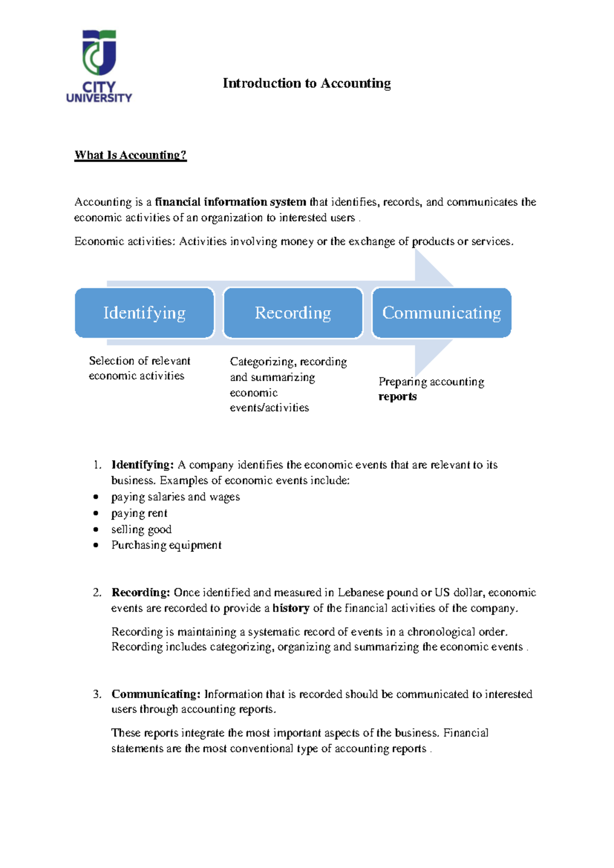 Introduction to Accounting (ACCT 101): Key Concepts & Principles Guide ...