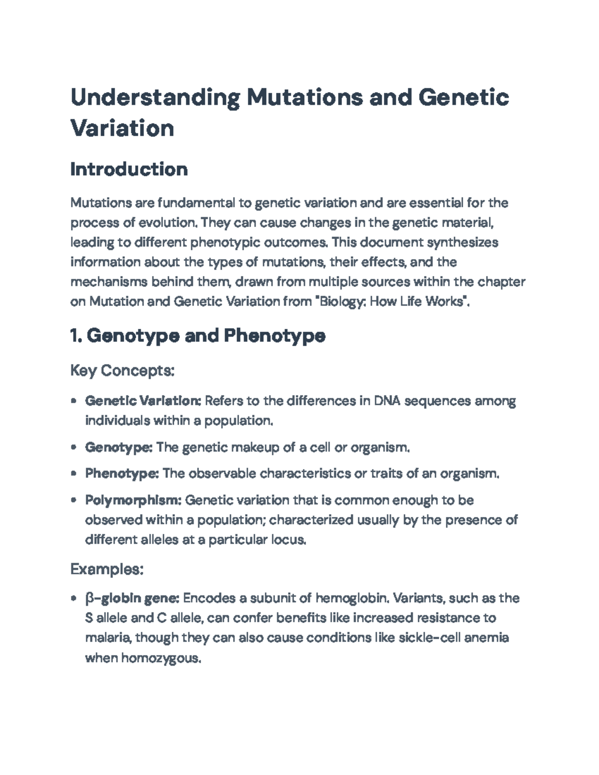 Mutation and Genetic Variation: Mechanisms and Key Concepts in Biology ...