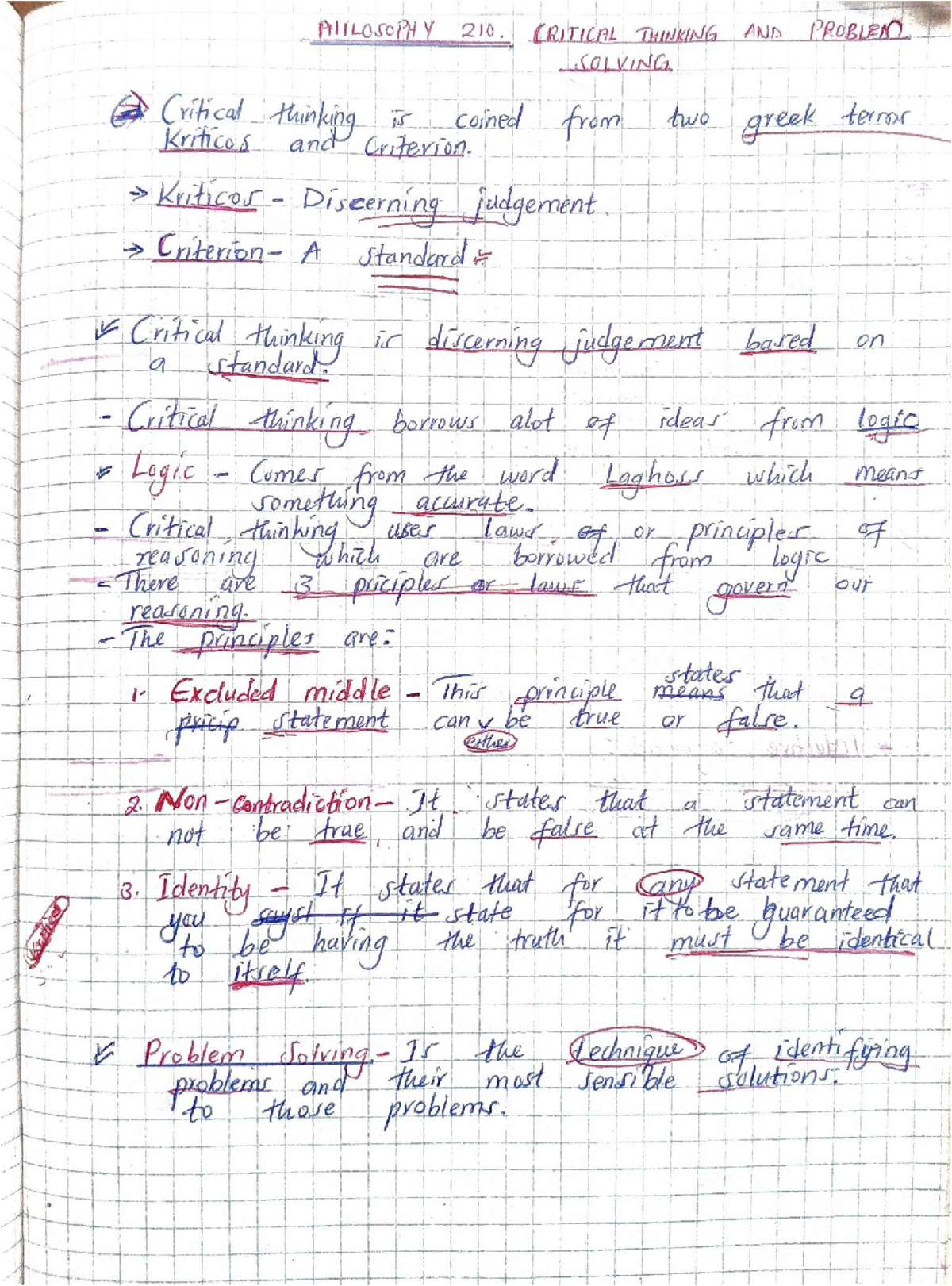 PHIL 210. Critical Thinking and Problem Solving Lecture Notes - Studocu