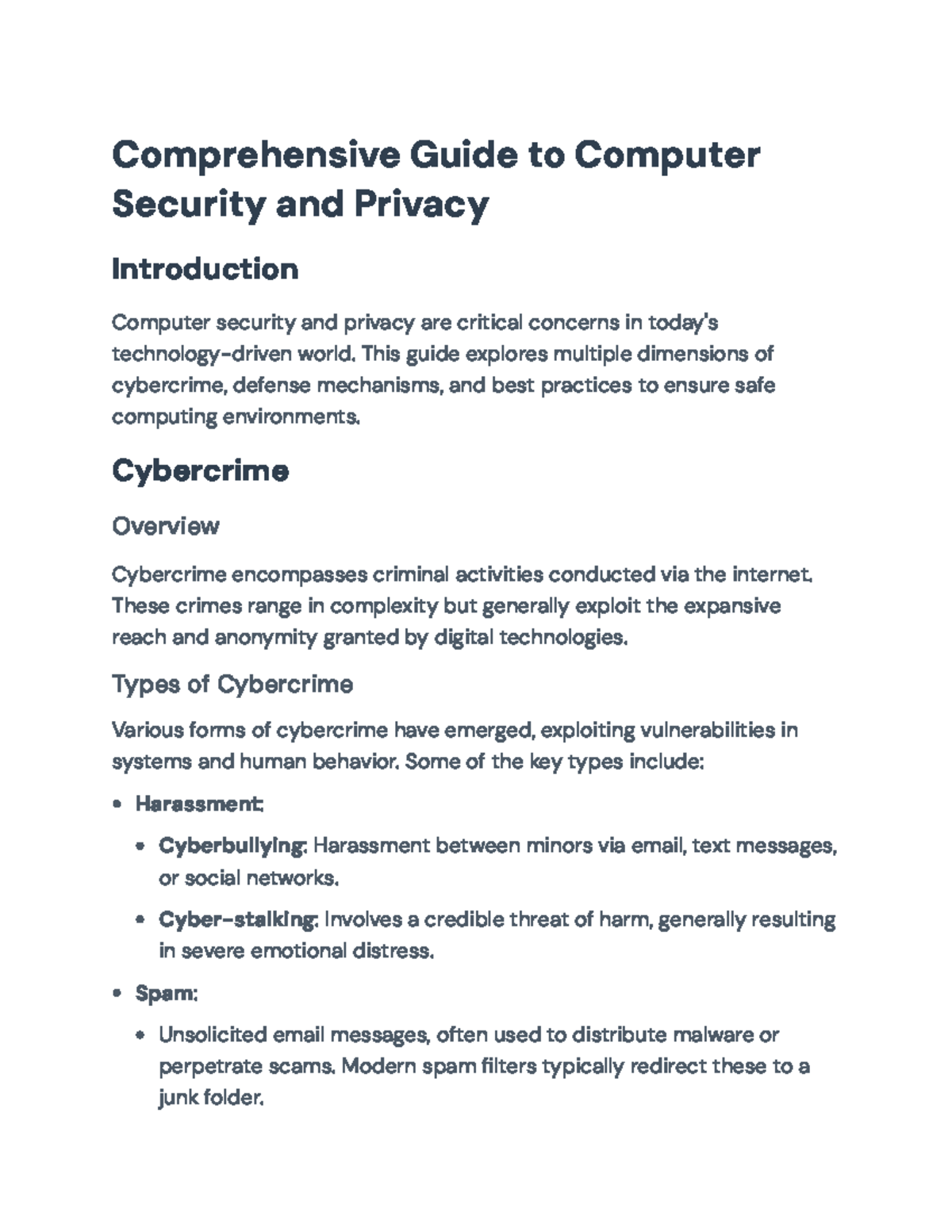 Cybersecurity Overview: Best Practices and Defense Mechanisms ...