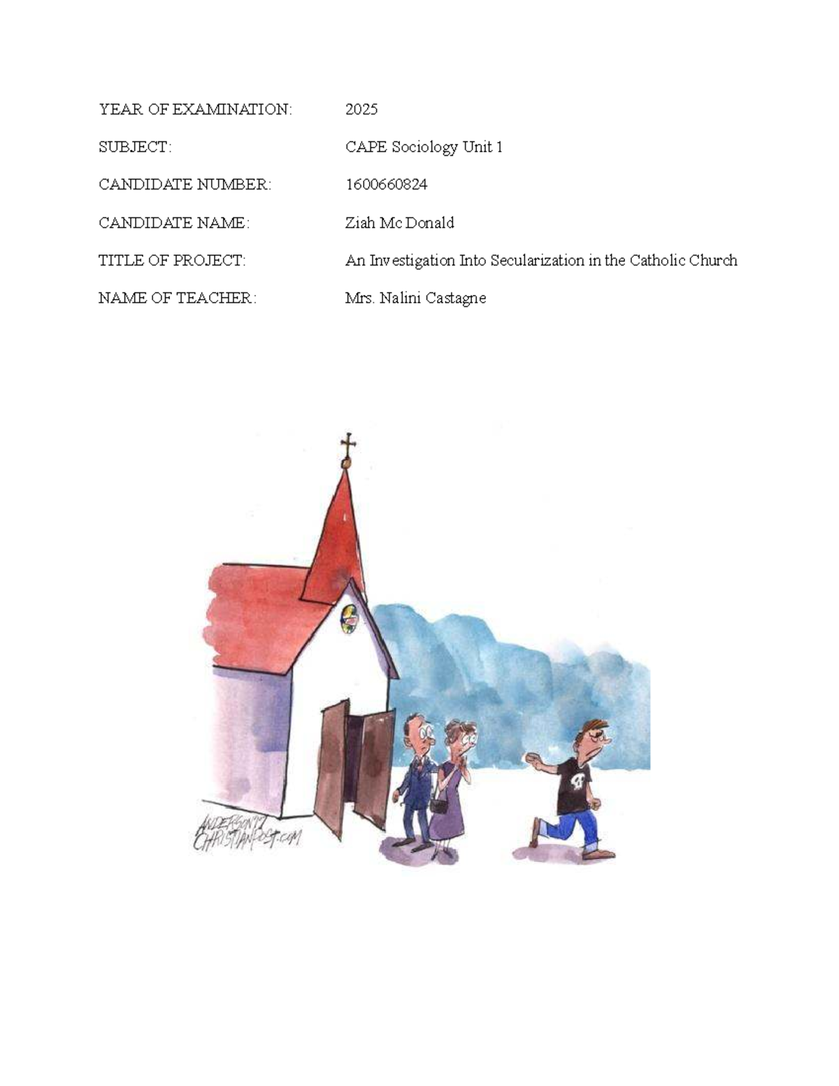 Sociology IA: Investigating Youth Secularization in the Catholic Church ...
