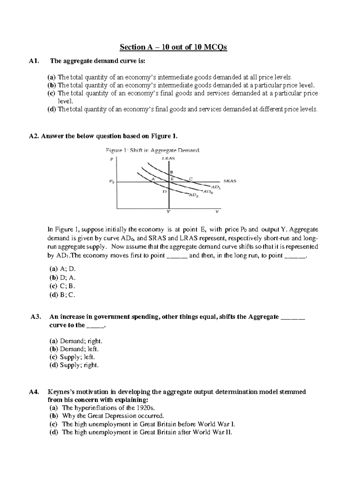 Econ7003 Final Exam Autumn 2022 Study Guide and Practice Questions ...