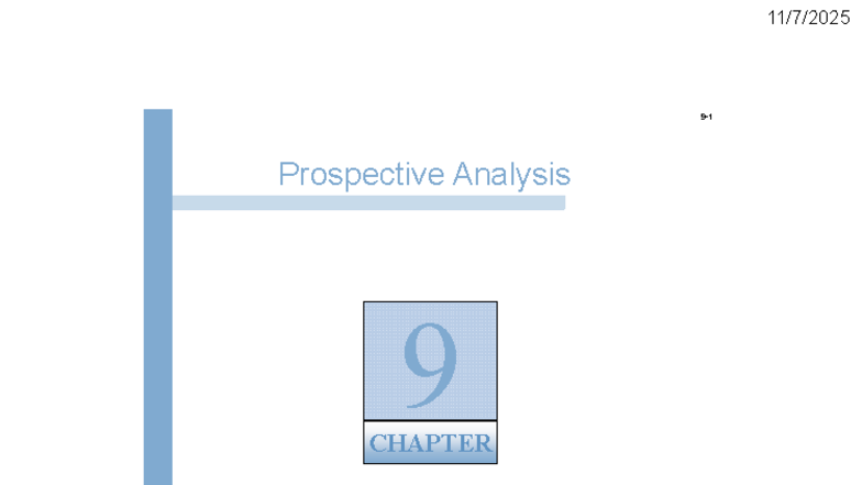 Chapter 9: Prospective Analysis and Financial Projections - Studocu