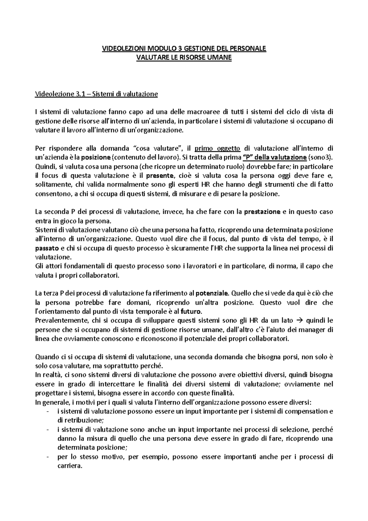 Gestione del personale file unico - VIDEOLEZIONI MODULO 3 GESTIONE DEL ...