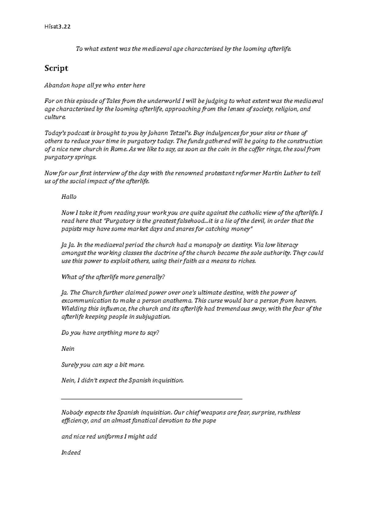 Hisat3: The Impact of the Afterlife in the Mediaeval Age Script ...