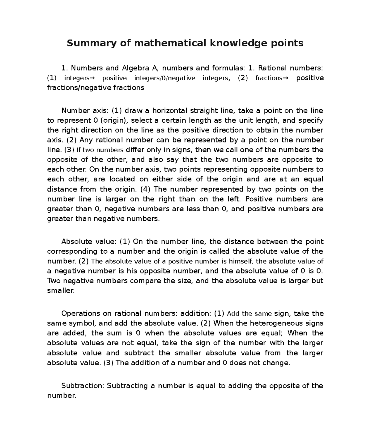 Mathematics Overview and Key Concepts Outline MATH092 - Studocu