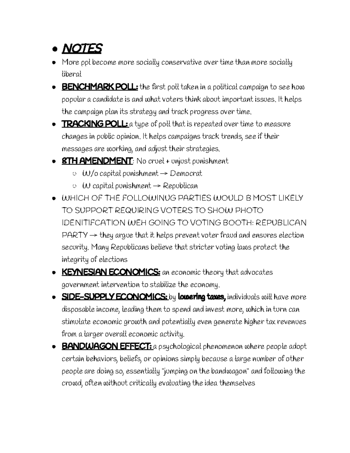 AP GOV Studyyayfay - ap gov notes - NOTES More ppl become more socially ...