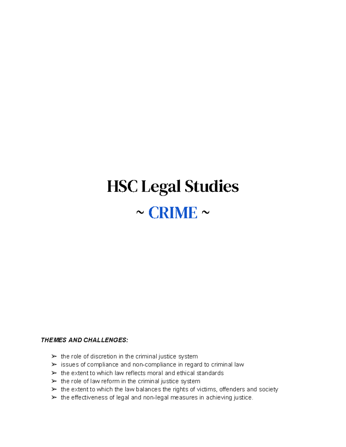 Crime - HSC Notes - HSC Legal Studies ~ CRIME ~ THEMES AND CHALLENGES ...