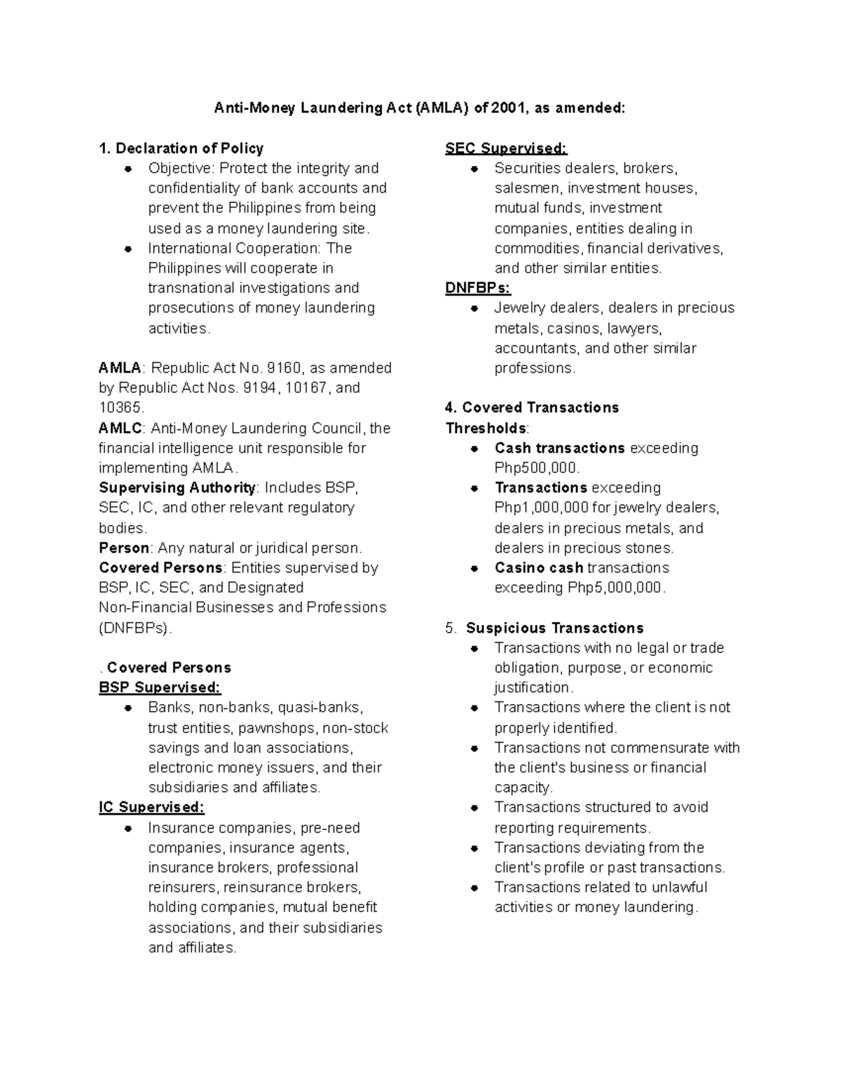 AMLA 2001: Key Provisions and Preventive Measures Against Money ...