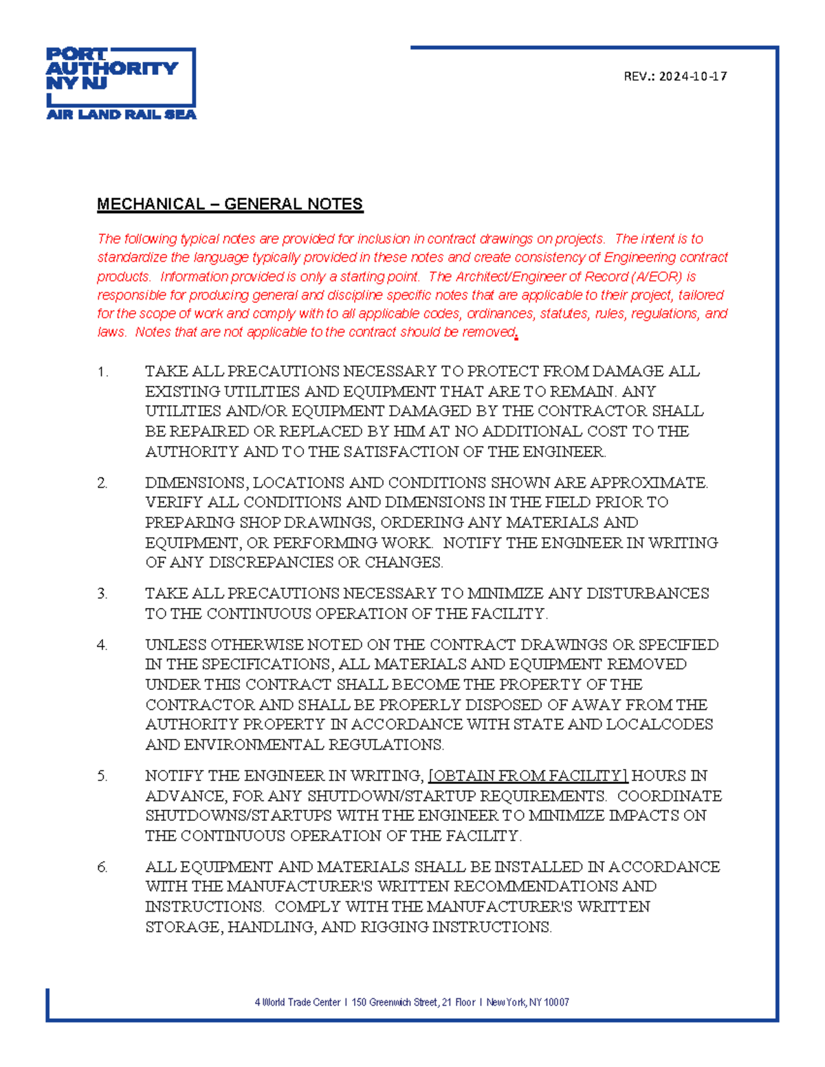 REV.: MECHANICAL GENERAL NOTES FOR CONTRACT DRAWINGS - Studocu