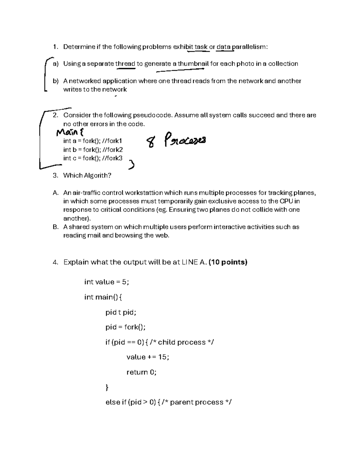 Operating System Concepts: Parallelism & Process Management Exercises ...