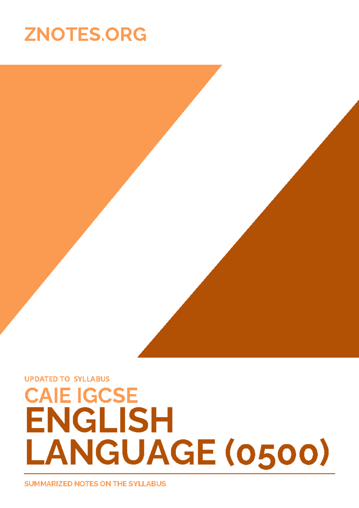 CAIE IGCSE ENGLISH LANGUAGE (0500) COMPREHENSIVE STUDY NOTES - Studocu
