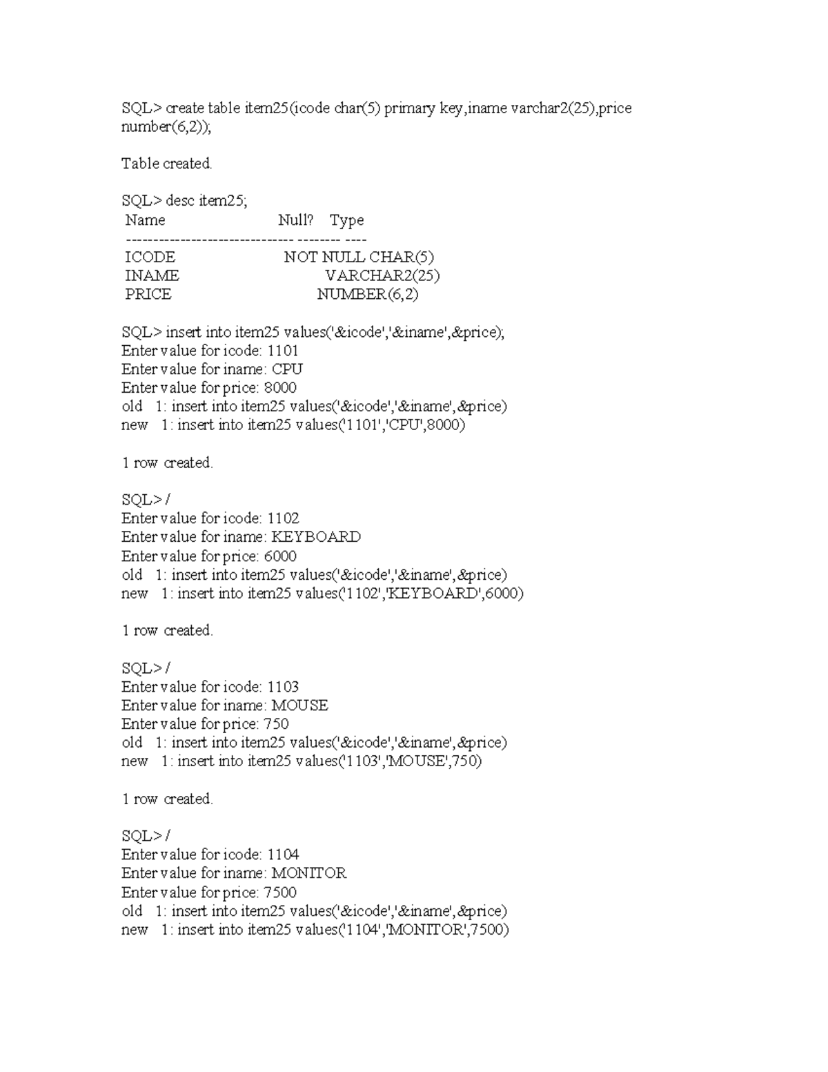 Oracle PGM2: SQL Table Creation and Data Insertion Guide - Studocu