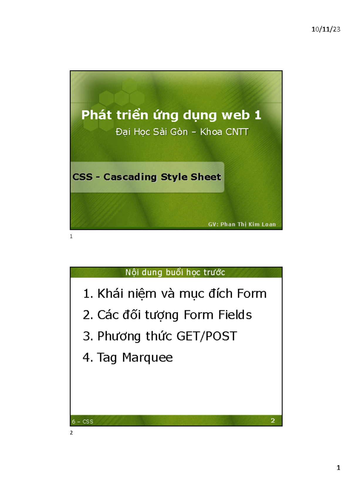 L6 CSS - 6 – CSS 1 CSS - Cascading Style Sheet Phát triển ứng dụng web ...