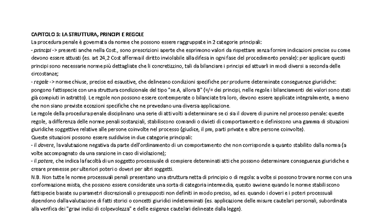 CAPITOLO 3: STRUTTURA E PRINCIPI DELLA PROCEDURA PENALE - FONDAMENTI DI - Document Preview