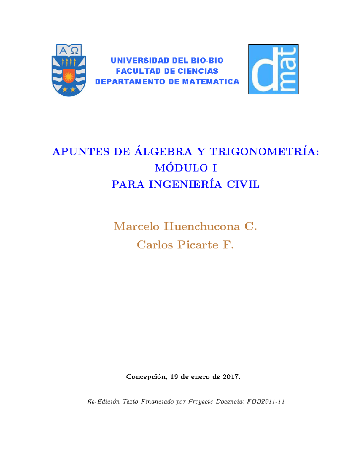 Guía de Apuntes: Álgebra y Trigonometría Módulo I para Ingeniería Civil - Document Preview