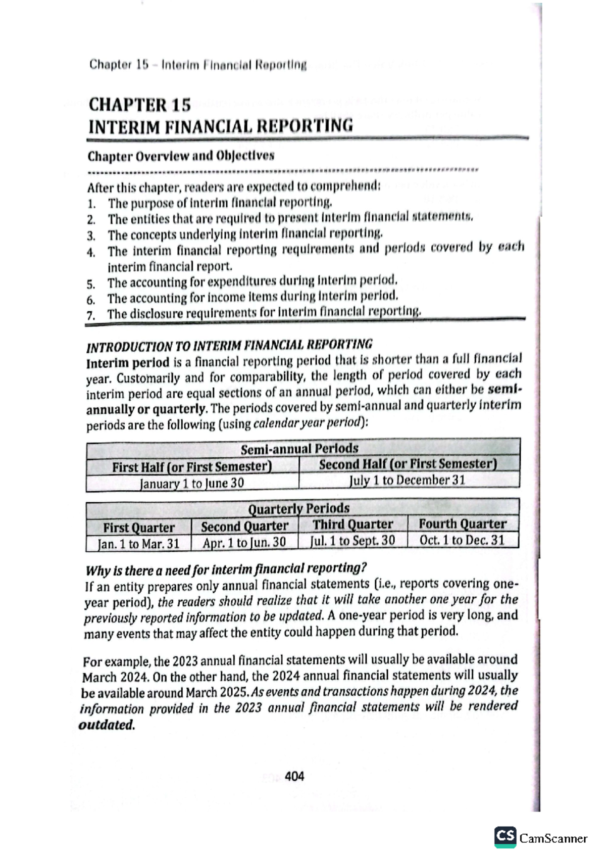 Chapter-15 - fafscxa - Chapter 15 Interim Financial Reporting CHAPTER ...