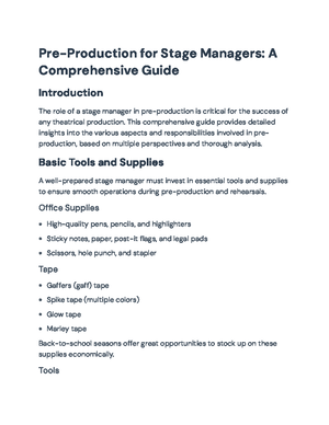 Effective Stage Management: Comprehensive Guide to Meetings & Comm ...