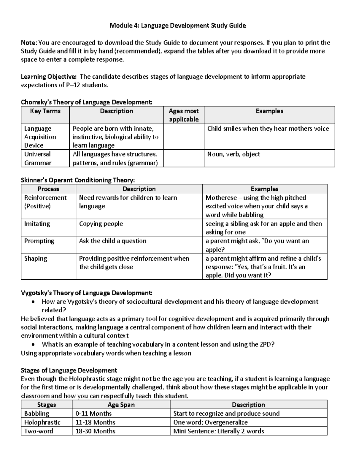 Study Guide 4 - If you plan to print the Study Guide and fill it in by ...