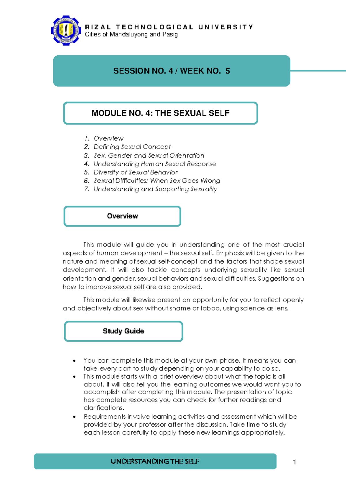 Chapter 4: Understanding the Sexual Self - UTS Study Guide - Studocu