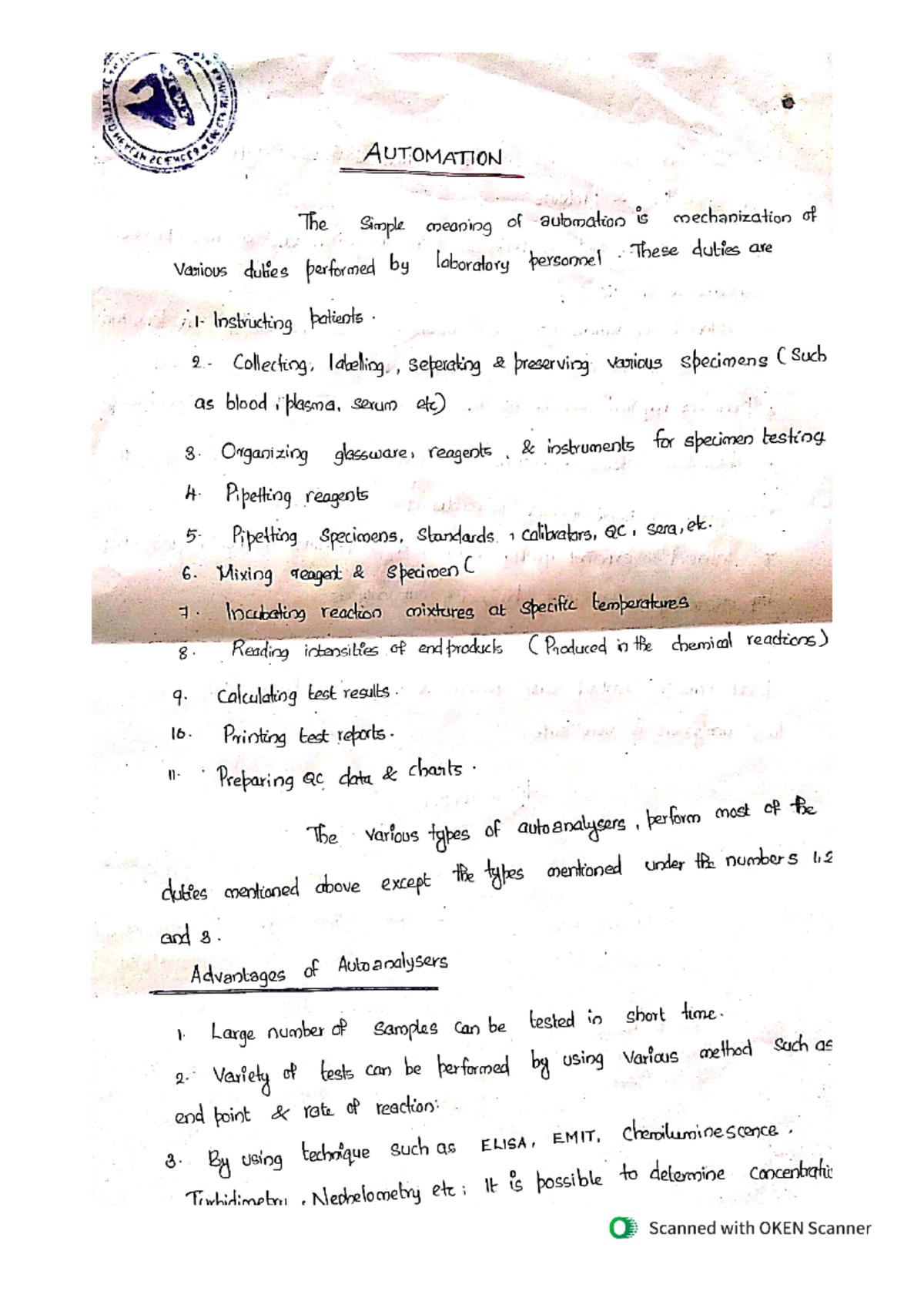 Automation in Continuous Flow Analyzers: Lecture Notes on Laboratory ...