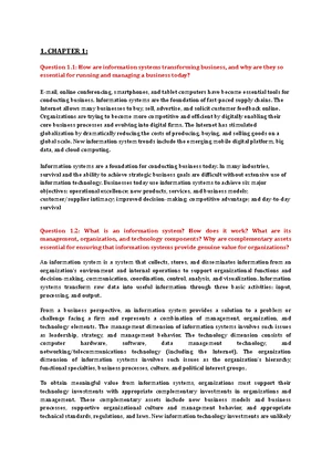 MIS Midterm Exam: Information Systems in Global Business Today - Studocu