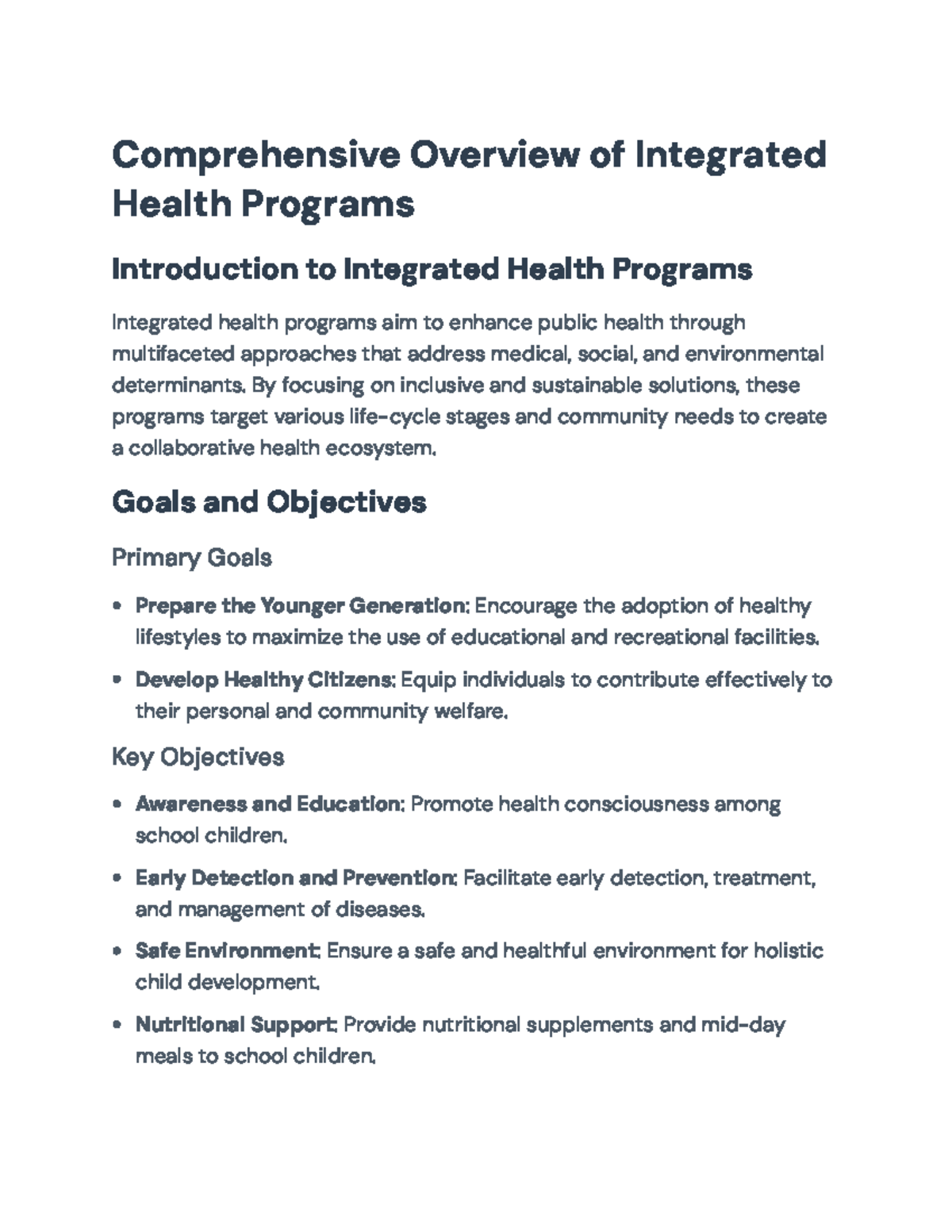 Integrated Health Programs Overview: Goals, Strategies & Global Impact ...