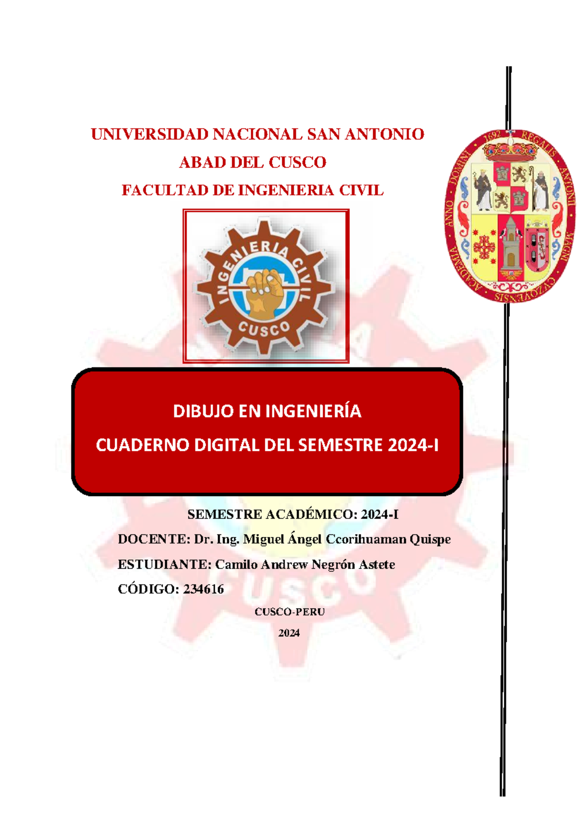 Cuaderno Digital de AutoCAD 2025 - Ingeniería Civil 234616 - Document Preview