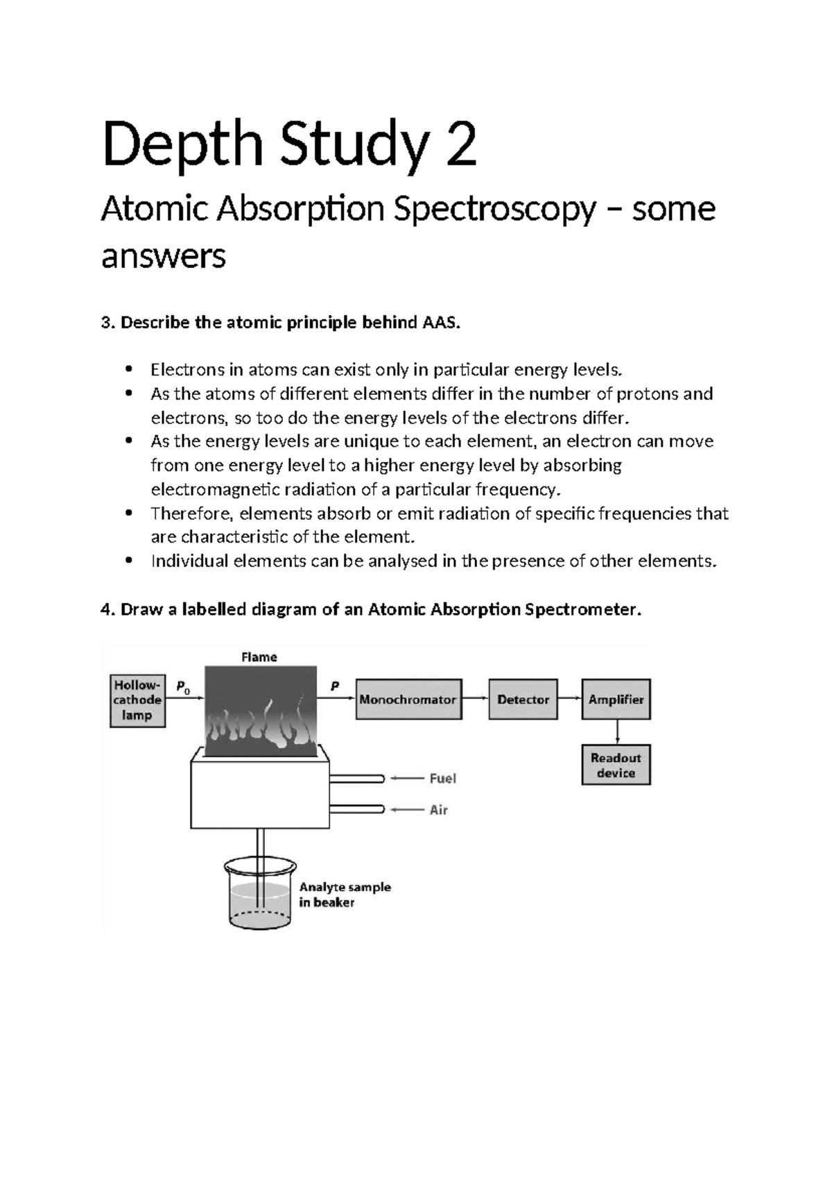 Chemistry Depth Study 2: AAS Principles and Applications - Studocu