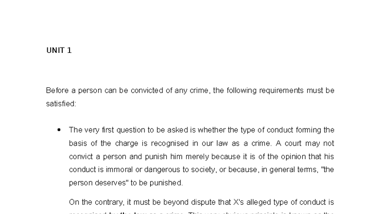 General Principles of Criminal Law (CRIM 101) - Unit 1 Overview - Studocu