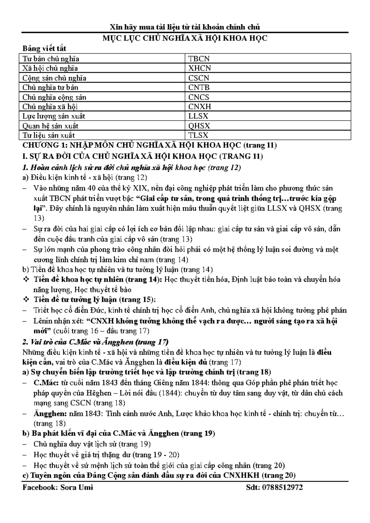 MỤC LỤC Cnxhkh - Chủ Nghĩa Xã Hội Khoa Học: Nội Dung Chương Trình - Document Preview