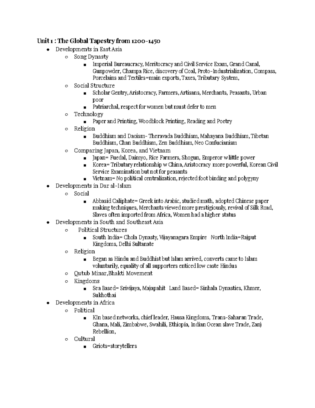 WHAP Contextualization: The Global Tapestry and Key Developments - Studocu