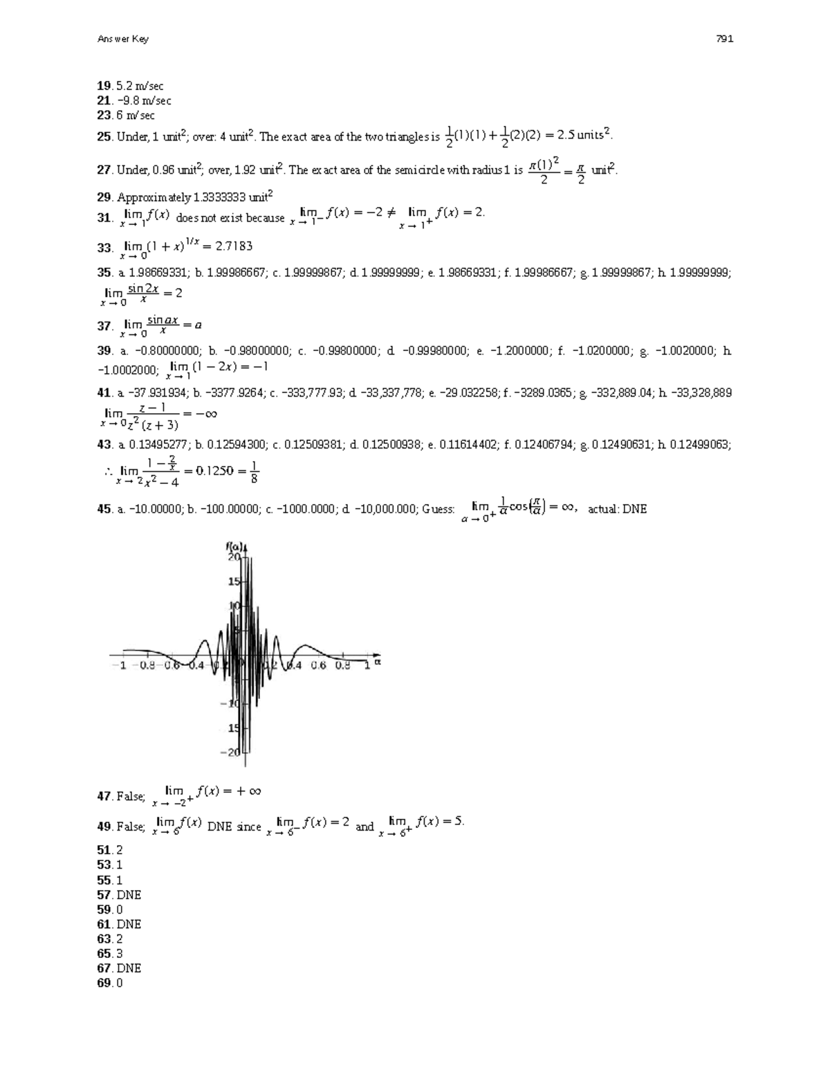 Answer Key for Calculus Volume 1 - Part 4 (Course 791) - Studocu