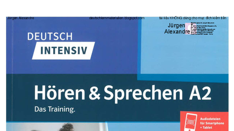 Deutsch intensiv Hören und Sprechen A2 - Lernmaterialien 2023 - Studocu