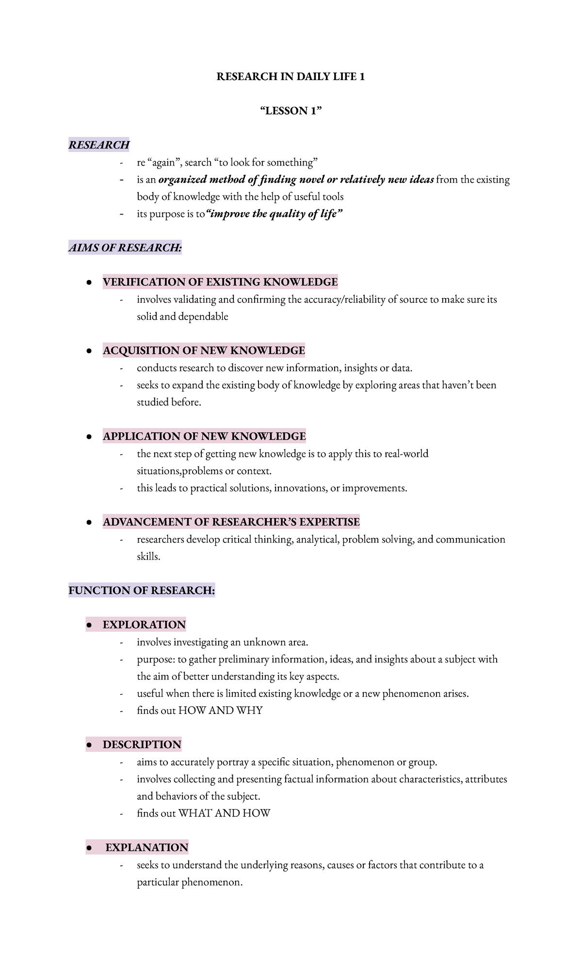 Q1 Research Reviewer: Understanding Research in Daily Life Lesson 1 ...