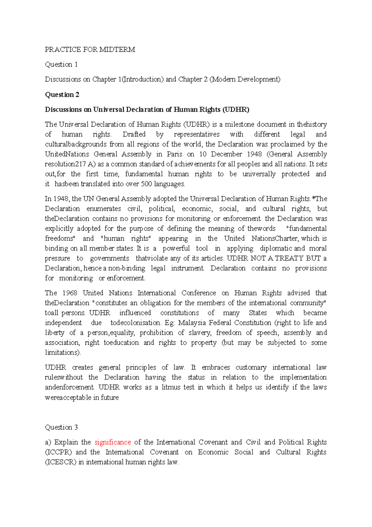 Midterm Practice - Human Rights and Opportunities in Malaysia - Studocu