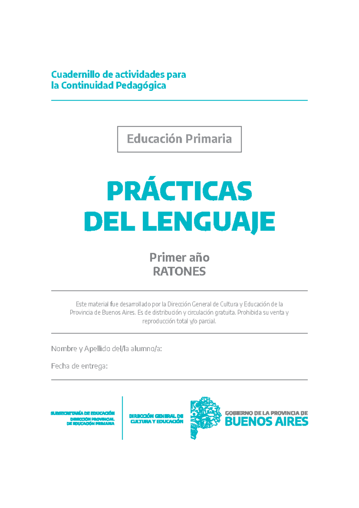 Cuadernillo 2020 Primaria 1er Ciclo - Actividades de Lenguaje 5ta ...