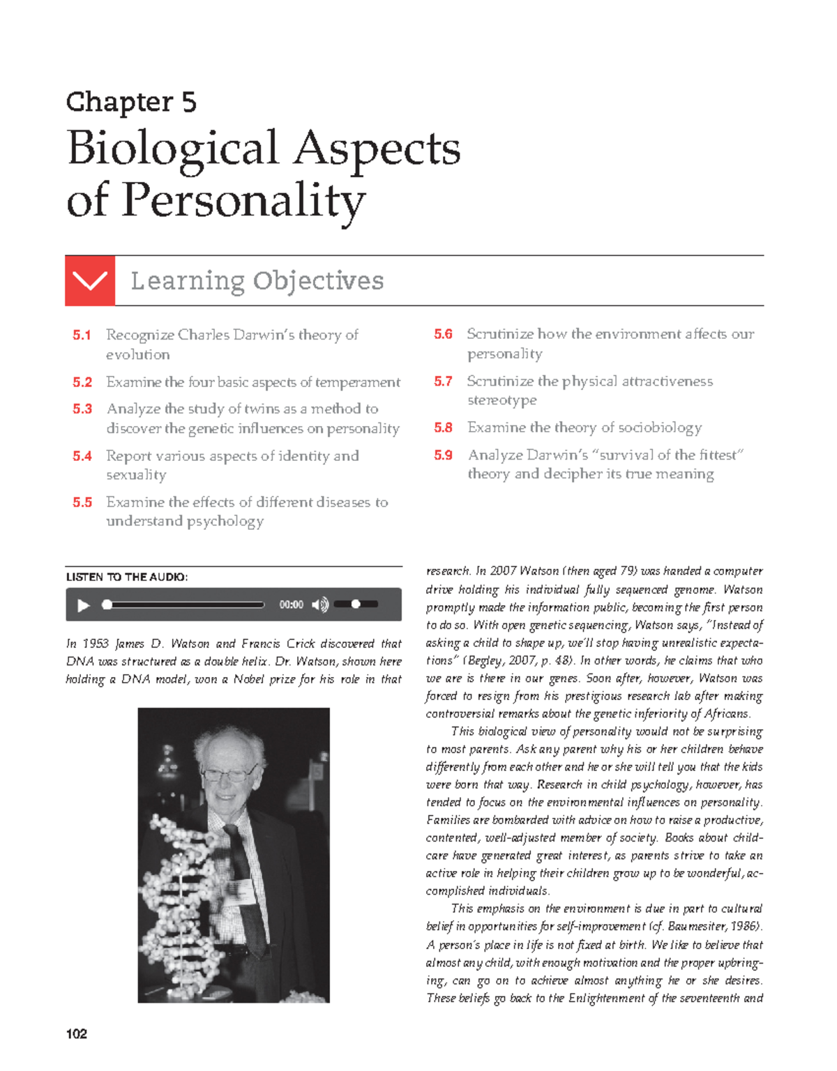 Biological Aspects of Personality (PSY 101): Genetics & Environment ...