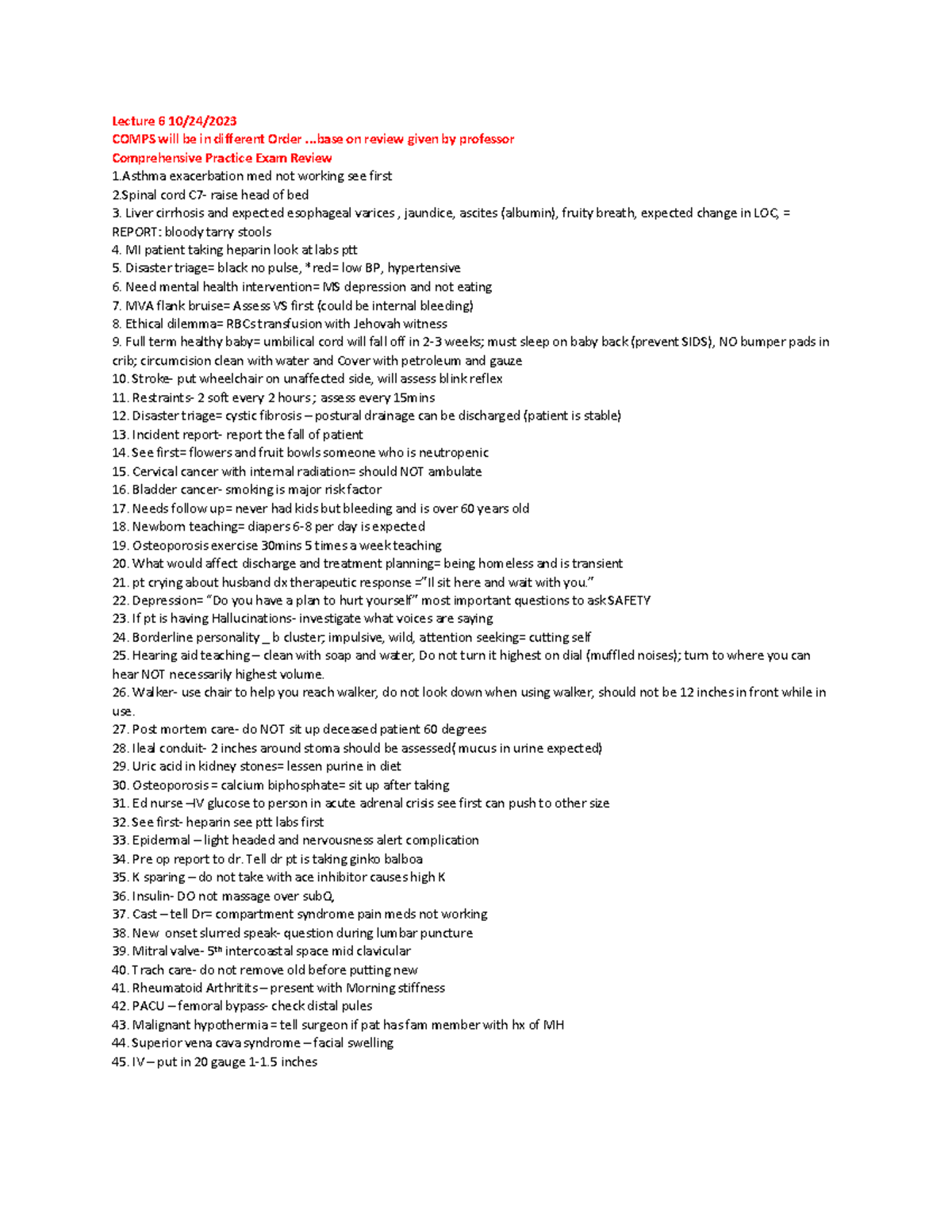 COMPS 101: Comprehensive Practice Exam Review Notes - Studocu