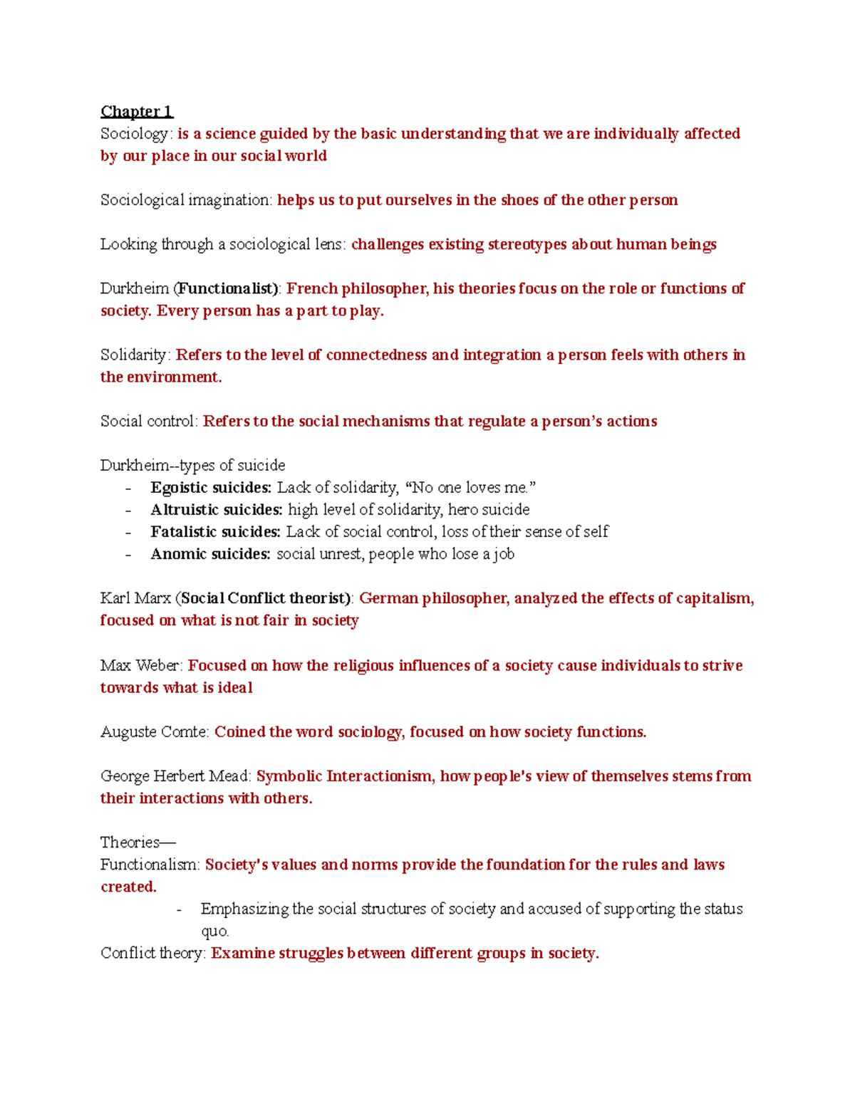 Sociology 101: Key Concepts and Theories Overview - Studocu